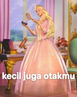 😉 Barbie kecil juga otakmu barbie, indonezyjski, mem, śmieszne, lalka whatsapp sticker