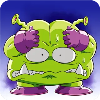 😰 quái vật, xanh lá, hoạt hình, đổ mồ hôi, nhân vật, tức giận telegram sticker