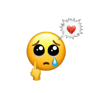 🖕 Emoji, Dito medio, Triste, Cuore spezzato, Piangere, Arrabbiato telegram sticker