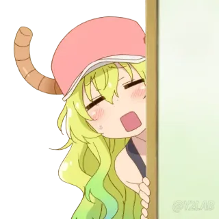 😅 Lucoa Miss Kobayashi's Dragon Maid Anime, Dragón, Lucoa, Kawaii, Miss Kobayashi's Dragon Maid, Lindo, Asomándose, Chica anime whatsapp sticker
