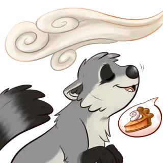 ☺️ animal, wolf, cloud, pie, dessert, slice of pie whatsapp sticker