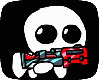 🥳 broń, broń, kreskówka, postać, biały telegram sticker
