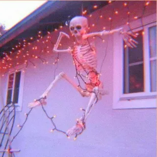 🦴 骸骨, ハロウィン, ホリデー, 飾り, ライト, 怖い telegram sticker