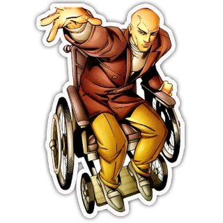 😕 Professor X X-Men Profesor X, X-Men, Mutante, Telepata, Silla de ruedas, Marvel Comics, Superhéroe whatsapp sticker