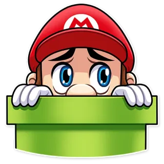 😓 Mario Mario, Video Game, Nintendo, Super Mario, Cano, Desenho animado, Personagem telegram sticker