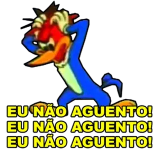 🤯 Woody Woodpecker EU NÃO AGUENTO! EU NÃO AGUENTO! EU NÃO AGUENTO! cartoon, woody woodpecker, sticker, stressed, frustrated, anguish telegram sticker