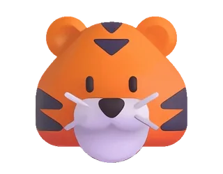 🐯 tiger, animal, cartoon, sticker, mammal, cute telegram sticker