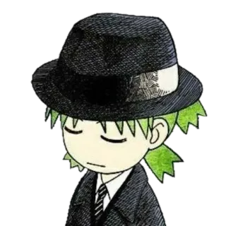 😔 Anime, Hoạt hình, Nhân vật, Mũ, Áo vest, Hình vẽ telegram sticker