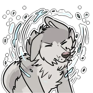 💧 hond, dier, cartoon, water, schattig telegram sticker