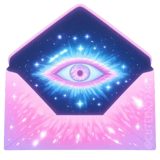 ✉️ eye, envelope, cosmic, sparkle, pink, magical telegram sticker