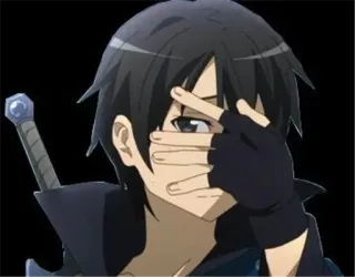 😶 Kirito Sword Art Online anime, personagem, espada, kirito, sword art online telegram sticker