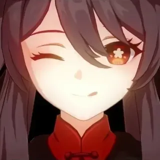 😋 Hu Tao Genshin Impact Anime, Charakter, Genshin Impact, Videospiel telegram sticker