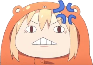 😠 Umaru Doma Himouto! Umaru-chan Аниме, Мультфильм, Злой, Раздраженный, Разочарованный, Умару, Умару Дома, Himouto! Umaru-chan telegram sticker