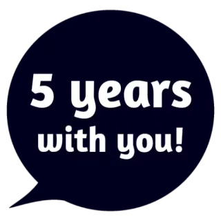 😵 5 years with you! aniversário, celebração, anos, relacionamento, amor telegram sticker