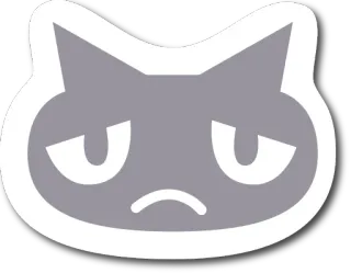 😔 kucing, sedih, stiker, emoji, binatang telegram sticker