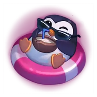 😎 pingwin, lato, kokos, okulary przeciwsłoneczne, relaks, materac telegram sticker