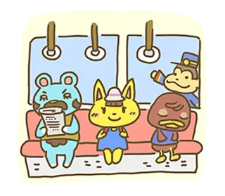 🚇 animal, desenho animado, trem, personagens whatsapp sticker