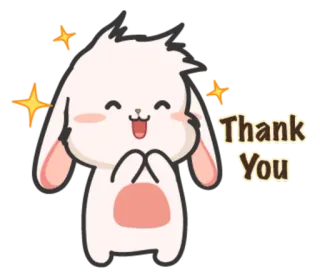 🙏 Thank You cảm ơn, thỏ, dễ thương, biết ơn, ngôi sao, thỏ, biểu cảm telegram sticker