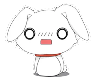 😨 lapin, mignon, animal, dessin animé, sticker, autocollant whatsapp sticker