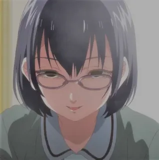 😏 Anime, Meisje, Bril, Personage, Portret telegram sticker