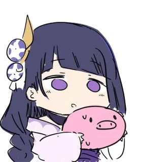 🌟 Raiden Shogun Genshin Impact Anime, Game, Lucu, Babi, Karakter, Chibi, Fanart telegram sticker