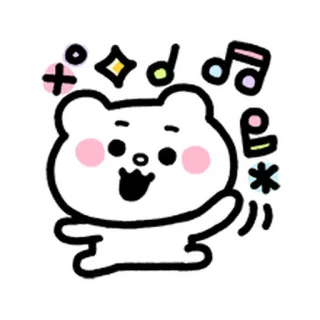 💨 น่ารัก, หมี, ประกาย, โน้ต, การ์ตูน, คาวาอิ, แปลก telegram sticker