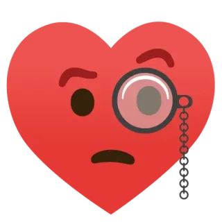 🌟 heart, emoji, monocle, thinking, confused telegram sticker