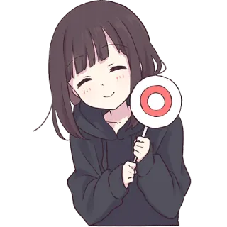 👌 anime, cute, girl, happy, smile, chibi whatsapp sticker