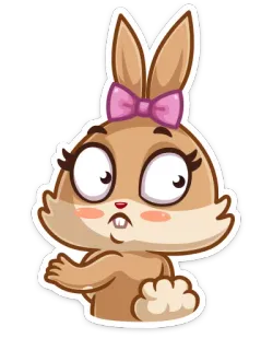 😕 kelinci, imut, binatang, kartun, stiker whatsapp sticker