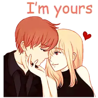 ❤️ I'm yours pareja, amor, romance, anime, relación telegram sticker