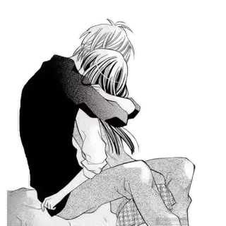 ♥️ Anime, Pareja, Abrazo, Amor, Manga, Abrazo, Romántico telegram sticker
