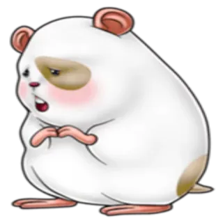 😊 hamster, animal, cute, white, sad, cartoon telegram sticker