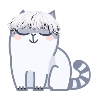 😌 kucing, imut, kawaii, hewan, stiker, hewan peliharaan telegram sticker