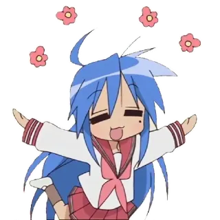 🌸 Konata Izumi Lucky Star Anime, Manga, Lindo, Kawaii, Feliz telegram sticker