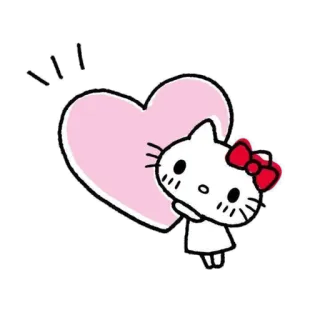 💝 Hello Kitty hello kitty, каваий, милый, сердце, мультфильм, sanrio telegram sticker