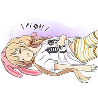 😪 バタリ anime, garota, deitada, fofa whatsapp sticker