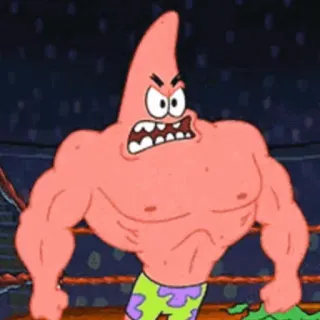 🔐 Patrick Star Spongebob Squarepants cartoon, spongebob, patrick star, angry, buff telegram sticker