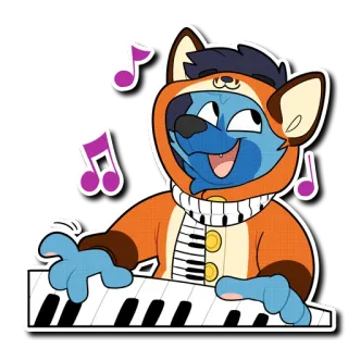 🎹 kartun, binatang, musik, keyboard, piano, karakter telegram sticker