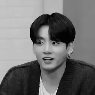 🎤 Jungkook kpop, bts, jungkook, singer, black and white, funny, face telegram sticker