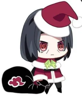 🎅 Itachi Uchiha Naruto Anime, Itachi, Naruto, Noël, Chibi whatsapp sticker