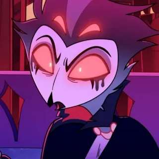 🌠 Stolas Helluva Boss Stolas, Helluva Boss, Cartoon, Dämon, Eule, animiert telegram sticker