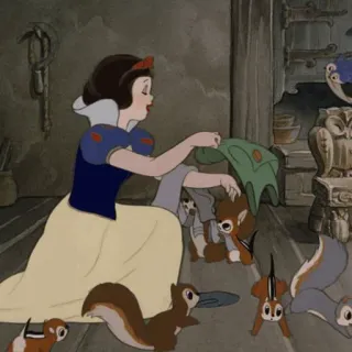 ⛄️ Snow White 디즈니, 만화, 애니메이션, 공주, 동물, 청소 telegram sticker