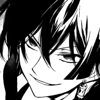 😈 anime, manga, character, black and white, illustration telegram sticker