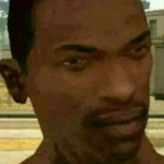 😐 CJ Grand Theft Auto cj, grand theft auto, персонаж видеоигры, игры, san andreas whatsapp sticker