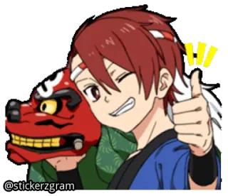 👌 @stickerzgram anime, hombre, festival, sonrisa, feliz, pulgar arriba telegram sticker
