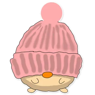 👒 cute, winter, hat, illustration, cartoon, pink telegram sticker