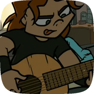 🐱 kartun, gitar, musik, musisi, rock, karakter telegram sticker