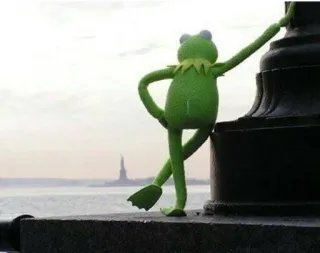 🌉 Kermit Kermit la rana, Muppets, Rana, Estatua de la Libertad, Pose, Verde telegram sticker