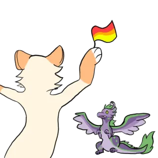 🏳️ 猫, 龙, 旗帜, 动物, 可爱 whatsapp sticker