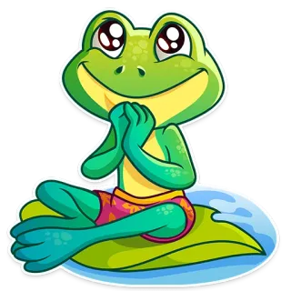 😏 frog, cartoon, happy, cute, sticker, animal telegram sticker